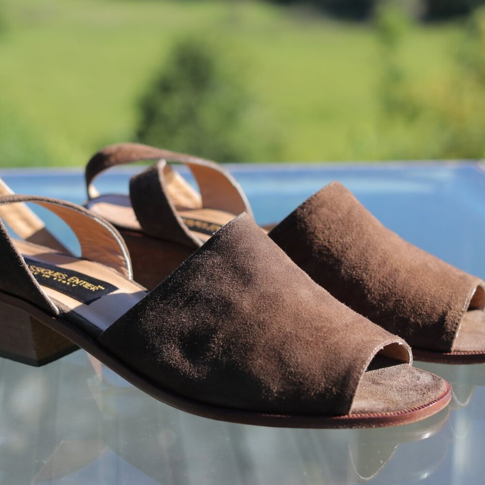 Classiques Entier "Chariot" Suede Leather Ankle Strap Mules